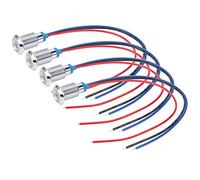 MasYosh LED Rondes Pré-câblée, 2 Indicateurs de Couleur Cathod Commun 10 Mm 3 6V, avec Base IP67, pour Ordinateur de Voiture CNC Machine Contrôle Industriel (Bleu rouge)