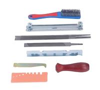 MasYosh Lime D'affûtage de Tronçonneuse 11 Pièces, Ensemble D'outils D'affûtage de Dents de Scie à Chaîne en Acier au Carbone avec Sac de Rangement, pour Le Travail du Bois et Un Usage