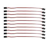 MasYosh Lot de 10 Câbles D'extension de Servo à 3 Broches, Connecteur JR, Noyau Interne en Laiton pour Servo Futaba JR, avec Connecteur à 3 Broches pour Récepteur D'hélicoptère (200 mm Femelle à