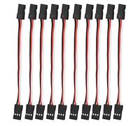 MasYosh Lot de 10 Câbles D'extension de Servo à 3 Broches, Connecteur JR, Noyau Interne en Laiton pour Servo Futaba JR, avec Connecteur à 3 Broches pour Récepteur D'hélicoptère (100 mm Femelle à