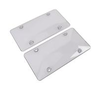 MasYosh Lot de 2 Caches de Plaque D'immatriculation 30,5 X 15,2 Cm, Support de Plaque D'immatriculation Transparent avec Protection Solaire et Antivol, Ajustement Universel pour Les