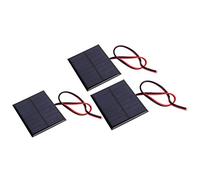 MasYosh Lot de 3 Panneaux Solaires DC4 V 150 MA, Module D'alimentation de Cellule Solaire en Silicium Polycristallin pour Bricolage, avec Câble Rouge Noir de 1 M, Utilisation