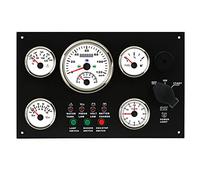 MasYosh Lot de 5 indicateurs, compteur de vitesse de 85 mm 0-120 km/H 0-8000 tr/min avec température de l'eau, niveau de carburant, horloge pression d'huile, pour bateau de pêche yacht (12 V)