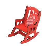 MasYosh Mini Chaise à Bascule en Bois, Ornement de Noël Rouge