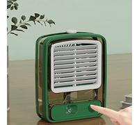MasYosh Mini Ventilateur Refroidi à L'eau USB, 3 Vitesses avec Brouillard de Pulvérisation, Veilleuse, Minuterie, Lame en Spirale 3D, Faible Bruit pour Bureau, Chevet, Camping (Verte)