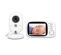 MasYosh Moniteur de bébé, appel vidéo bidirectionnel avec réduction du bruit, grand écran avec affichage de la date et de l'heure, pour la surveillance à domicile des enfants et (prise UE 800 W)