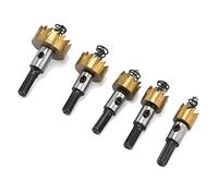 MasYosh Ouvre-Trou 5 Pièces, Dents en Carbure, Ensemble de Scies Cloche HSS à Coupe Rapide avec Conception de Meulage Précise, pour Acier Inoxydable, Fer, Aluminium, Plastique, Verre,