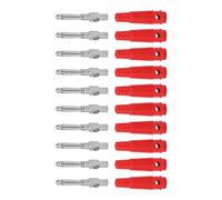 MasYosh Plug à Banane de 4 Mm, 10pcs 7pin Copper Male Plugs 32A 1000V avec Connexion à Vis et Manche en PVC, pour L'ordinateur TV en Haut-parleur (Rouge)