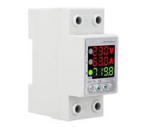 MasYosh Protecteur de tension réglable, réinitialisation automatique de basse tension avec écran d'alimentation, pour protection des appareils électriques AC230 V (1-63 A (SVP - 719-63 A N))