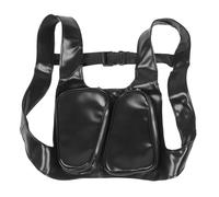 MasYosh Sac de Poitrine, Pochette Avant Multifonctionnelle Réglable en Cuir PU de qualité Supérieure avec Boucle en Plastique à Dégagement Rapide, pour les Sports de Plein Air, la (Noire)