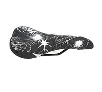 MasYosh Selle de Vélo, Siège de Vélo Confortable et épais Absorbant Les Chocs avec Cuir PVC et Rail en Acier au Manganèse, pour Vélos de Montagne et Vélos de Route (Feux d'artifice)