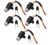 MasYosh Serrure D'alimentation pour Vélo électrique, Serrure de Porte électrique de Haute qualité avec 2 Clés, 3 Fils pour Vélo et Scooter