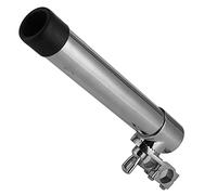 MasYosh Support de canne à pêche, 340 mm en acier inoxydable 316 de qualité marine, support réglable avec insert en caoutchouc et rotation à 360 degrés, pour montage de pont de tuyau en acier de 25 mm