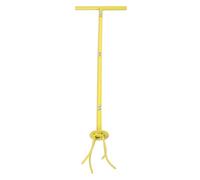MasYosh Twist Tiller Cultivateur manuel avec 4 griffes robustes pour parterres de jardin et potagers, acier inoxydable jaune