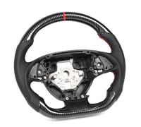 MasYosh Volant Hydro Dip en Fibre de Carbone, Cuir perforé avec Coutures Rouges, Trous de Levier de Vitesse à Fond Plat, Remplacement pour C7 2014-2019