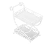 Masyrt 1:12 Chariot de jardin miniature, détails exquis, chariot de fleurs en métal, ornements, accessoires (blanc)