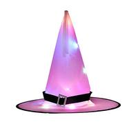 Masyrt 1 PCS HALLOWEEN CHAPE LUMINÉ, CHAPE DE SORCHE LUMINÉ LED, HALLOWEEN LED WORCH Decoration Decoration Suspendue Chapeaux DE Sorcières Brillantes pour les Fêtes D'Halloweens (Violet)