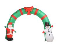 Masyrt Arc Gonflable de Noël éclairé par LED, avec Père Noël et Bonhomme de Neige, pour Décorations de Vacances en Plein Air, Patio et Cour (Prise UE 220-240V)