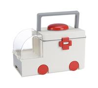 Masyrt Boîte de rangement médicale, en forme d'ambulance en polypropylène, kit d'urgence familial, plateau amovible, récipient pour urgences, organisateur médical avec poignée