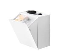 Masyrt Boîte de rangement murale de grande capacité avec couvercle à rabat pour cotons-tiges, fil dentaire, mouchoirs - Boîte de rangement murale peu encombrante (blanc)