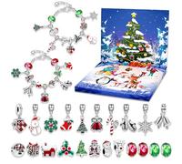 Masyrt Bracelets du Calendrier de L' du Compte à Rebours de Noël 2026 (A) | Kit de Bracelets à Breloques DIY 24 Jours, Kit de Bijoux, Cadeau de Noël pour Adolescentes, Filles, Adultes, Femmes