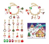 Masyrt Bracelets du Calendrier de L' du Compte à Rebours de Noël 2026 (B) | Kit de Bracelets à Breloques DIY 24 Jours, Kit de Bijoux, Cadeau de Noël pour Adolescentes, Filles, Adultes, Femmes