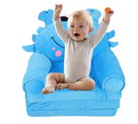 Masyrt Canapé Convertible pour Enfants Fold Out Flip Ouvert, Poupée de Dessin animé Mignon en Peluche Enfants Pliant canapé, Léger 2 en 1 Enfants Enfants Canapés Chaise Lit Pliant (Bleu)
