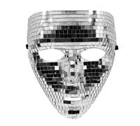 Masyrt Housse de mascarade Disco avec Bretelles en Satin Réglables (Argent)