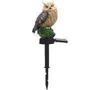 Masyrt Lampes Solaires D'Extérieur en Forme de Hibou de Jardin en Résine, Décoration de Jardin avec Piquet pour Allées de Patio Extérieur, Décoration de Pelouse pour Cour Extérieure