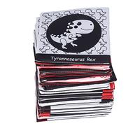 Masyrt Lot de 26 livres en tissu pour bébé avec sac de transport, en tissu doux, cartes puzzle pour tout-petits, jouets d'éducation précoce (noir, blanc, rouge)
