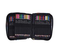 Masyrt Lot de 72 crayons de couleur, étui à fermeture éclair, mine de couleur souple de qualité supérieure avec extension de recharge, taille-crayon pour dessiner et peindre
