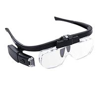 Masyrt Lot de lunettes grossissantes avec lumière, loupe frontale rechargeable, 0,75 x 4,5 x avec 2 lumières LED, loupe bandeau pour travaux de rapprochement, loisirs créatifs, bijoux