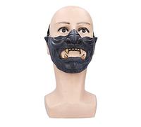 Masyrt Masque Knight, Masque Facial de Samurai en Résine Noire Réglable, une Taille, Respirante et Confortable, Conception Exquise pour la Fête D'Halloween