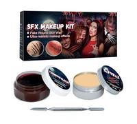 Masyrt Modélisation de Kit de Maquillage de Cire de Cicatrice, Outils D'effets Spéciaux de Partie de Cire de Cicatrice de Sang de Blessure de Halloween avec L'effet Réaliste D'horreur,