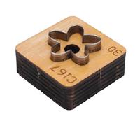 Masyrt Moule de Poinçonnage en Cuir 6 Pcs, Outil D'artisanat pour les Sacs et les Clés avec une Forme de Fleur en Cuircraft Die Cutter en Bois et en Acier en Carbone, Balle de Fleur (30 mm)