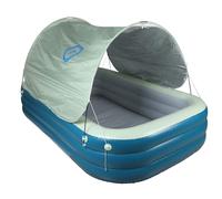Masyrt Piscine familiale gonflable avec auvent, grande piscine gonflable avec toboggan aquatique pour adultes, familles, arrière-cour, extérieur, 2,6 m, vert