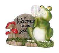 Masyrt Statues de grenouille, lumière solaire de grenouille, étanche, veilleuse solaire,