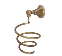 Masyrt Support mural pour sèche-cheveux en cuivre - Support de rangement en spirale pour salon de coiffure à la maison