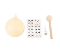 Masyrt Veilleuse en forme de poisson en bois - Luminosité réglable - Rechargeable - Avec marteau à bouton - Pour chambre à coucher - Veilleuse baleine (abricot)