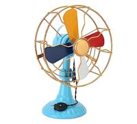 Masyrt Ventilateur de table vintage de style rétro, couleurs exquises, métal durable, base large, ventilateur de bureau antique, décor pour la décoration de vitrines, couloirs