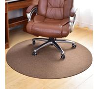 Mat à chaise ronde antidérapante, 51 "Protecteur de plancher à pieu bas glide facile pour le bureau et la maison, couleur chameau élégante, coureur de roue parfait pour un mouvement lisse FANDIAO