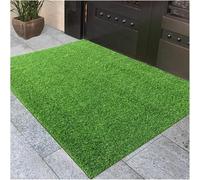 Mat à gazon artificiel pour jardin et arrière-cour Fauté intérieur en faux gazon avec une hauteur de pieu 2 cm, faux tapis de pelouse paillasson de l'herbe pour la décoration (100x120 cm vert)