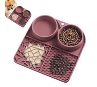 Mat À Lécher Lent À Manger Lent, Bol Et Ventou, Assurer Que Les Animaux De Compagnie Mangent Plus Lentement pour Une Digestion Améliorée, avec Une Texture Unique pour L'alimentation Interactive, Accu