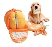 Mat à Lisse de Chien, Mat à Littoral de Chiot - Puzzle d'alimentation Interactive Orange pour l'ennui | Animal de Compagnie grinçant en Peluche avec du Papier froissé pour Un soulagement de l'ennui
