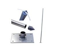 Jardiline – Mât acier pour voile d'ombrage Ø 50 mm – Hauteur 2,40 m – avec embase G