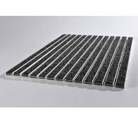 Mat Company Tapis d'entrée encastrable 10mm + Cadre alu 13mm - 80x50cm Anthracite - Paillasson à encastrer