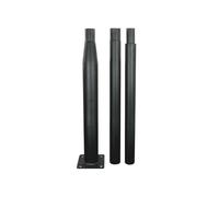 Mât d?Éclairage Public Droit 3m Ø60mm Noir