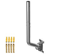 Mât d'antenne Universel pour antennes de télévision/Satellite/Radio/Wi-FI - Support d'installation sur Poteau et Mural réglable (Support en Inoxydable de 52cm)