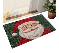 Mat De Bain De Noël - Modèle De Santa Claus 80x50cm | Porte Lavable Absorbante Matt | Design Des Rennes Festifs, Accent De Vacances Sec Rapide | Tapis De Salle De Bain Doux Pour La Maison De Chambre À