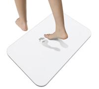 Mat de Bain en Pierre de diatomite 17,7x13,8 Pouces 30s Mat de Bain de Baignoire Absorbant instantané Mat de Bain de séchage Rapide avec Un Tapis de Douche à pavé Non glissé pour la Salle de Bain Déc